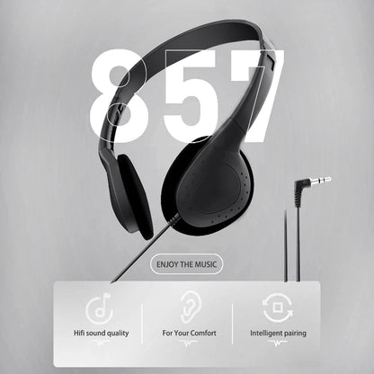 Noise Reduction Wired Headphones with 3.5mm Jack and Comfortable ABS Design for Gamers