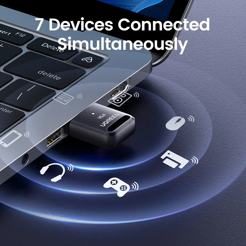 UGREEN Bluetooth USB Adapter for PC - Wireless Audio and Keyboard Connection

