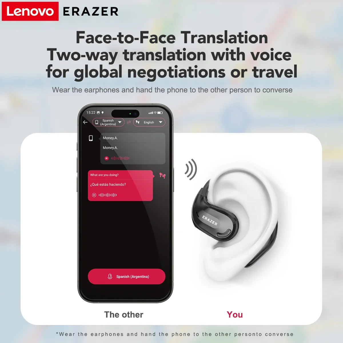 ERAZER XT66PRO Wireless Earbuds with 13-hour battery life and AI translator
