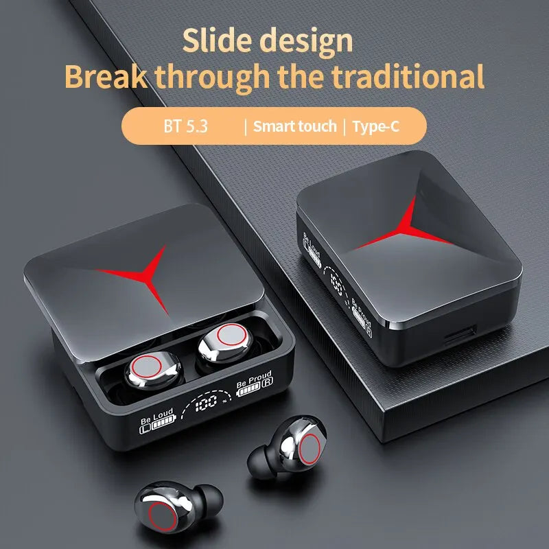 TWS M90 wireless headphones with smart touch and long battery life

