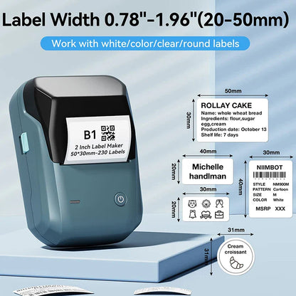 Niimbot B1 Label Printer Bluetooth Portable Wireless Thermal Printer
