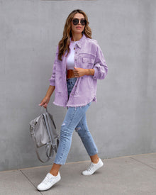 Fashion Ripped Shirt Jacket for Women in Autumn and Spring

