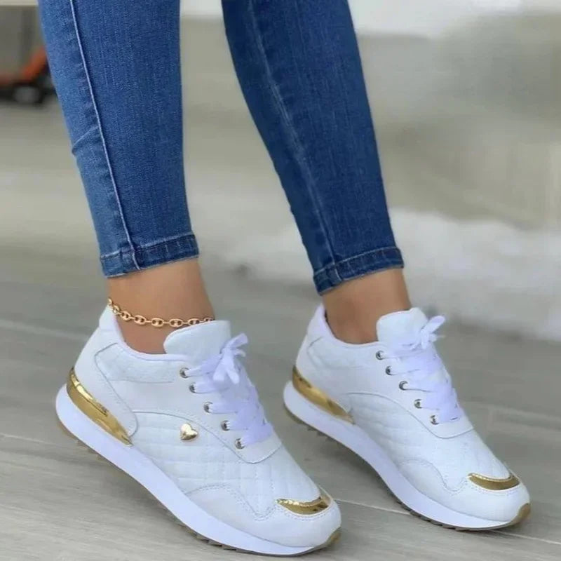 2023 Women Sneakers Mesh Patchwork in breathable lace-up design

