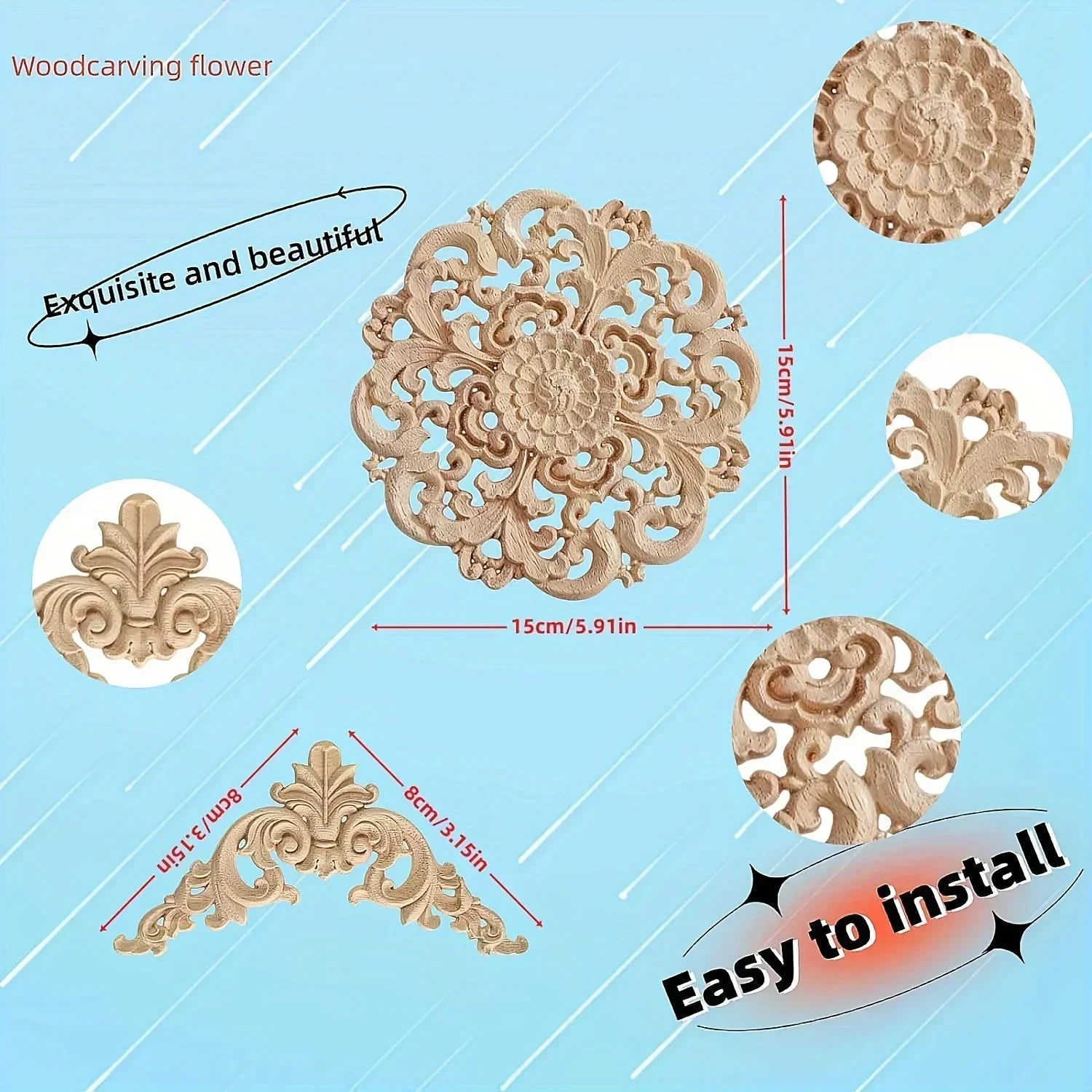 wood carved appliques