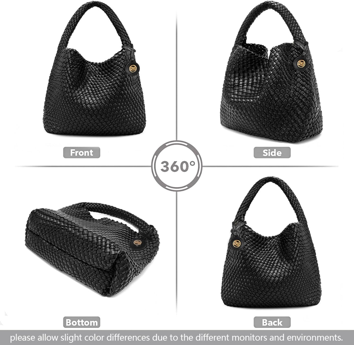 Handmade woven leather tote bag