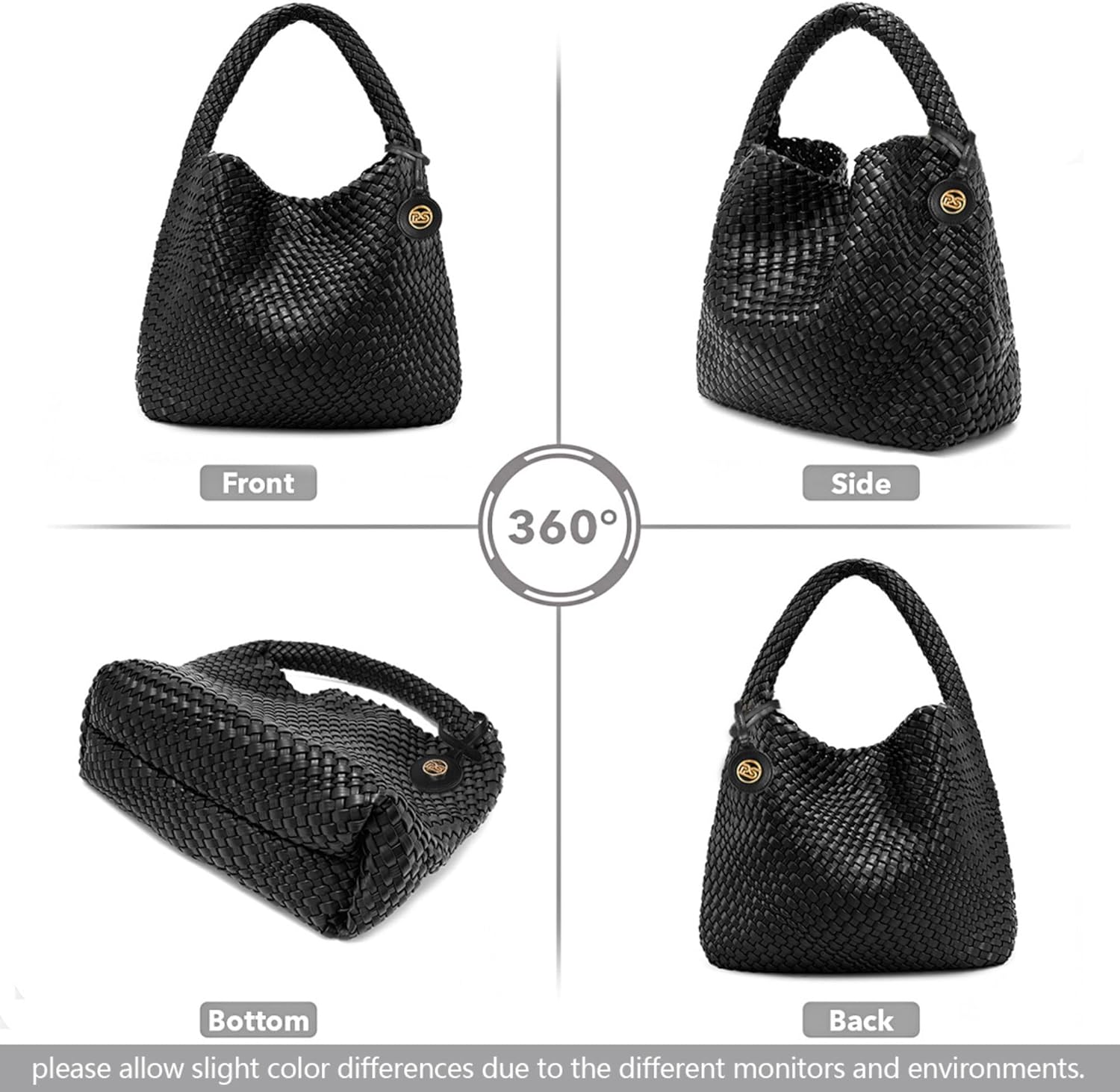 Handmade woven leather tote bag