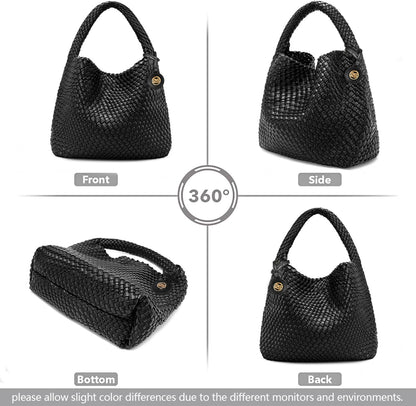 Handmade woven leather tote bag
