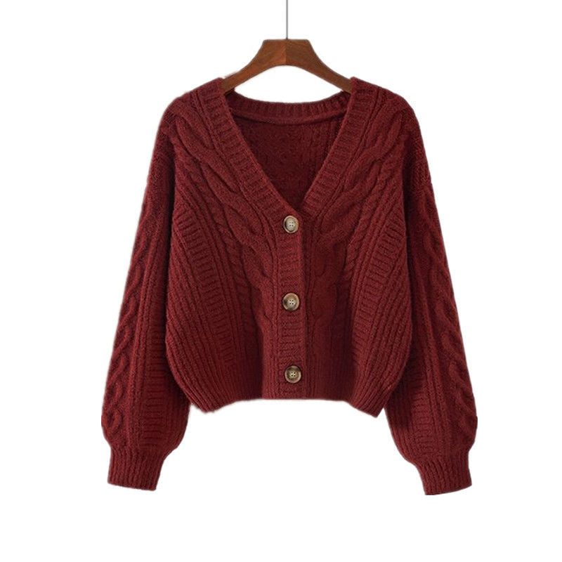 BXOXO Shop Y2K Outfits Spring Korean Style Western Style Sweater, loose V-neck knitted cardigan for women’s retro fashion.