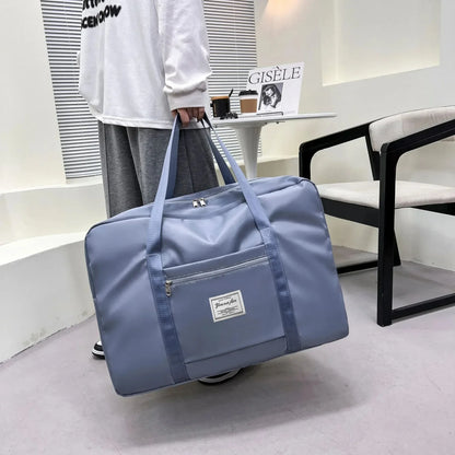 Large capacity travel bag with zipper and handles for gym, sports, and daily use