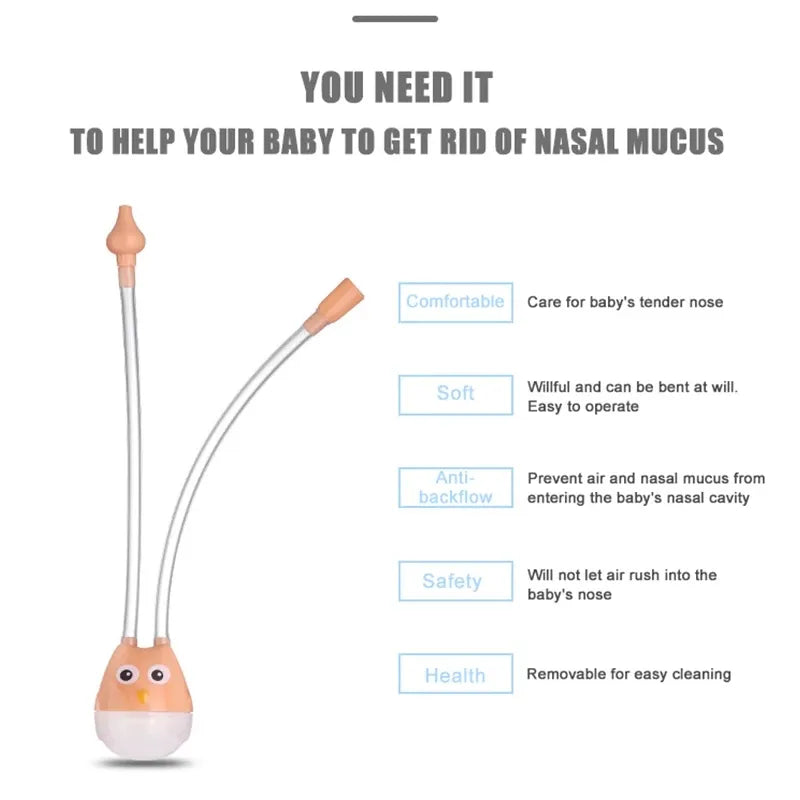Soft Newborn Baby Nasal Aspirator for Easy & Gentle Nose Cleaning